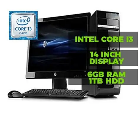 Hp Pro 3400 Microtower Business PC &ndash; Intel Core I3, 6GB RAM, 1TB HDD,Win 10 Pro & MS Office Pro 2016