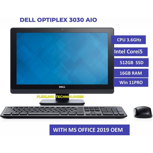 DELL OptiPlex 3030 All-in-One (AIO) Desktop &ndash; Intel&reg; Core&trade; i5, 16GB RAM, 512GB SSD, Windows 11 Pro + Office 2019 OEM