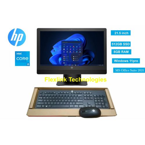 HP ProOne 600 G3 All-in-One Desktop Core i5 8GB RAM 512GB SSD 21.5" Display Windows 11 Pro + MS Office 2021