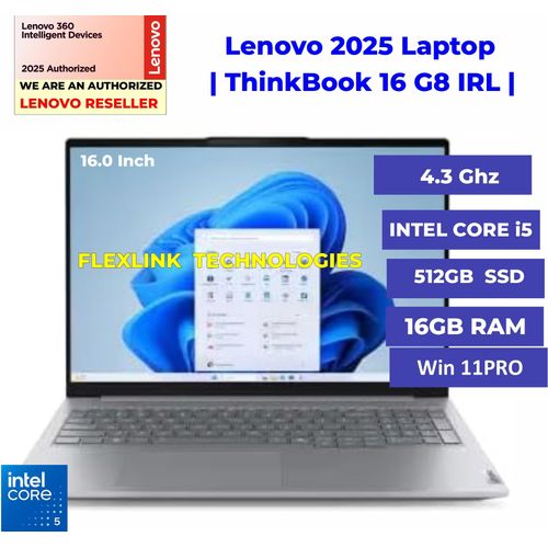 Lenovo THINKBOOK 16 G8-1RL , INTEL CORE i5-, 21OH, 16GB , 512 SSD ,16.0, FHD, SPILL RESISTANT BACKLIT KEYBOARD , LAN ( RJ 45), WLAN, BT , WIN 11 PRO,